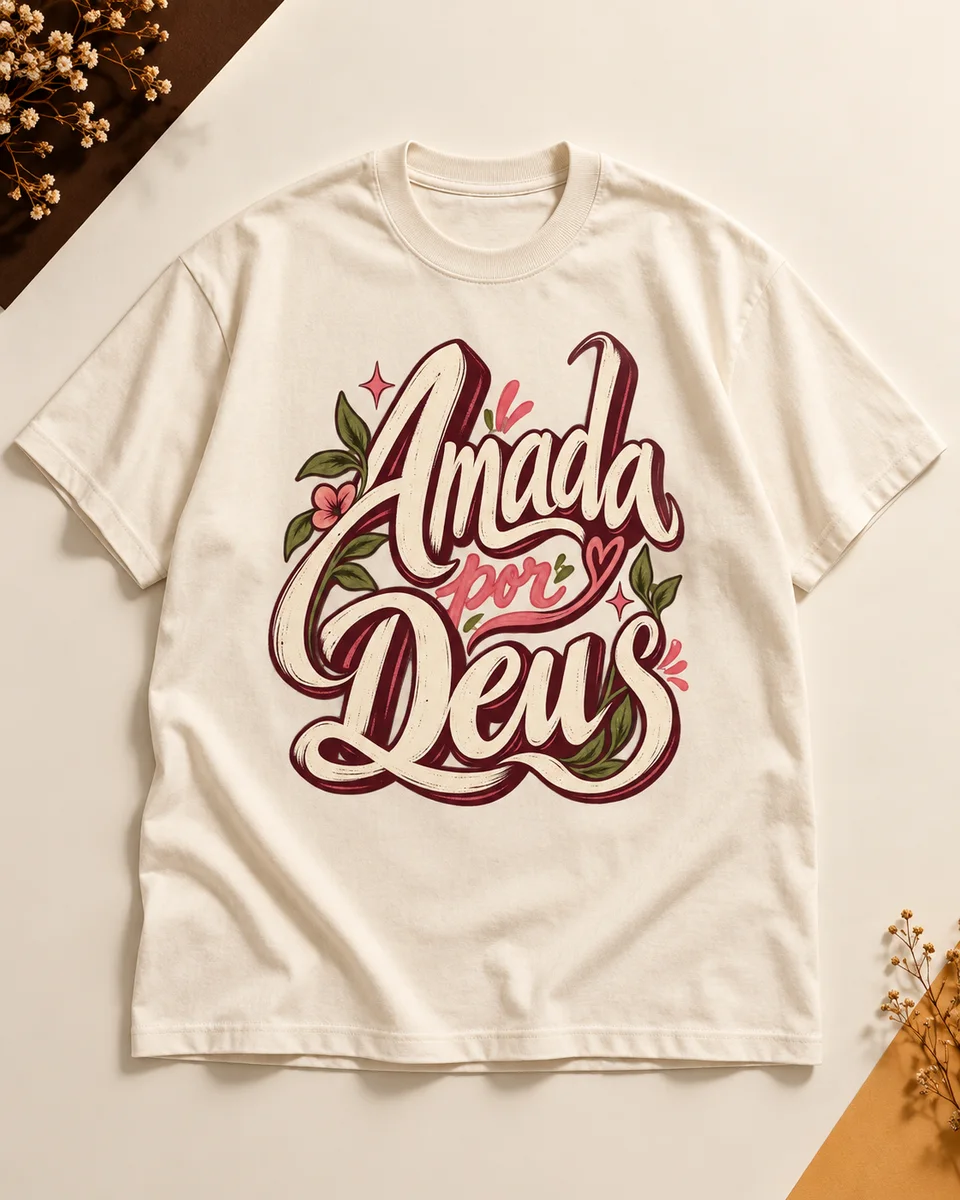 Camiseta oversized · Amada por Deus
